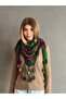 HAND KNITTED COLORFUL OMBRE PATTERNED SHAWL NECK COLLAR WOMEN'S SHAWL WITH TASSELS - 6