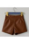 Faux Leather Shorts Skirt - 2