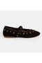 Women's Brown Metal Studded Detailed Mary Jane Ballerinas - 2