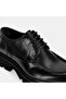 Men's Black Laced Leather Classic Shoes - 6