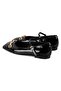 Women's Black Mary Jane Leather Ballerinas - 5