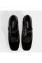 Women's Black Adjustable Buckle Thick Heeled Classic Shoes - 7