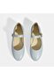 Women's Blue Leather Mary Jane Ballerinas - 7