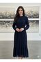 Women's Pleated Chiffon Modest Dress - 2