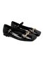 Women's Black Mary Jane Leather Ballerinas - 2