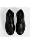 Men's Black Lace-Up Leather Casual Shoes - 7