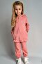 Girl's Tracksuit Set with Stone Embroidered Heart, Ages 4-9, Dusty Rose