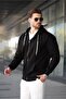 Black Zippered Hooded Sweatshirt 6161 - 6