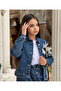 Girl's Three-Dimensional Flower Accessory Denim Jacket-Jeans Jacket - 3