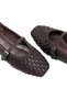 Lisbon Women's Brown Square Toe Knitted Look Buckle Mary Jane Ballet Flat Shoes - 5