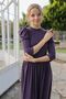 Women's Wool Viscose Gathered Waist Balloon Sleeve Casual Dress
