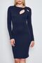 Women's Long Sleeve Viscose Dress with Drop Chest - 2