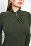 Women's Twisted Collar Long Sleeve Mini Dress