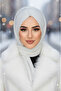 White Knitwear Butterfly Model Gathered Bonnet Shawl - 2