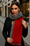 New Year's Gift Winter Trend Red Plaid Pattern Scarf - Designed for Elegance Sal1212 - 4