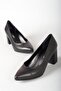 Select 1930 thick heel genuine leather stiletto (6.5cm) black