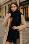 Tasseled Boucle Scarf Shawl 45X200 cm 1285 Black - 2