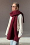 Trendy Burgundy Long Soft Fringed Winter Shawl Scarf - 7