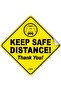 Keep Safe Distance Car Sign Self Adhesive Sticker (12x12cm) for New Driver Baby on Board