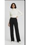 Women's Black Sukuba Wide-Leg Pants High Waist Elastic Winter Comfortable Casual Pants - 3