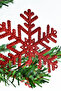 11 Pieces Glitter Ornament Red Christmas Pine Tree Ornament 13 Cm - 6