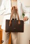 Original Women's New Season Luxury Soft Leather Zippered Trendy & Chic Oversized Hand and Arm Bag - 4