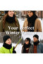2-Piece Burgundy Winter Thick Hat Beanie Scarf Set - 5