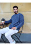 Blue Thessaloniki Fabric Crew Neck Sweatshirt Comfortable Fit Sleeve Hem Elastic - 2