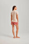Stone Color Crew Neck Vogue Printed Wave Pattern Viscose Shorts Women's Pajamas Set - 2