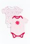 100% Cotton Floral Printed 2-Piece Baby Girl Bodysuit - Pink - White
