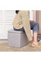Ottoman Storage Stool Cube - Multi-functional Bench Seat with Padded Memory Foam (Grey) - 5