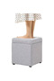 Ottoman Storage Stool Cube - Multi-functional Bench Seat with Padded Memory Foam (Grey) - 3