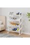 OneDcor Mobile Shoe Rack with Rolling Wheels (White, 4 Tier) - 4