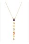 Steel Gold Y, Melis 7 Element Stone Necklace Short - 3