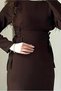 Women's Brown Feather Detail Dress t 5795 - 2