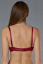 Women's Burgundy Lace Hollow Gathering Bra - 2