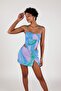 Slit Mini Tulle Sierra Skirt Blue - 2