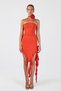 Floral Detailed Ruffled Rosanna Dress Orange