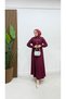 Elsa Skirted Hijab Scuba Suit BRC1504-1 Claret Red - 5