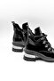 Women's Lace-Up Patent Leather Boots Vn2454101K - Black - 36 - 2