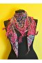 TASSELED STRAPPED BUTTON BUCKLE SCARF SHALF NECK TIE CLOTHING ACCESSORY BROWN - 4