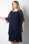 Pearl Chiffon Evening Dress Navy Blue FHM908 - 4
