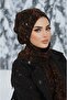 قبعة تيسيتير مزخرفة باللونين الأسود والبني