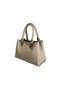Women's Cream Faux Leather Zippered 3-Compartment Adjustable Strap Hand and Shoulder Bag - 5
