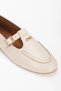 Women's Beige Faux Leather Flat Heeled Stylish Buckle Detailed Comfortable Ballerina Shoes - 3