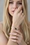 Women's Wavy 3 Different Color Girdle Stylish Steel Handcuff Bracelet - 2