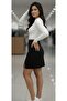 Women's Mini Pencil Skirt with Slit Detail - 2