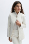 Women's Ecru Single Button Blazer Jacket - 5