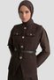 New Season Belted Pulu Vest and Pulu Skirt with Zippered Waist Lined Skirt Top and Bottom Set - 2