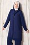 Quilted Vest Set Piece Set Navy Blue - 3